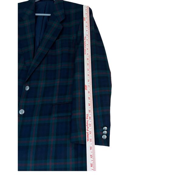 VTG James Pringle Weavers Wool Blazer Plaid Tartan Sport Coat Jacket 42R Men - Picture 5 of 9